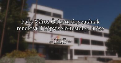 Paks Város Önkormányzatának rendkívüli képviselő-testületi ülése 2024.11.14.